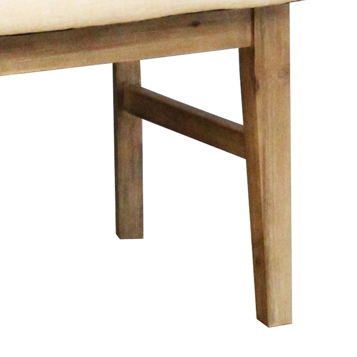 2x Wooden Frame Leatherette Solid Wood Acacia Dining Chairs in Silver Brush Colour - TRENDZ