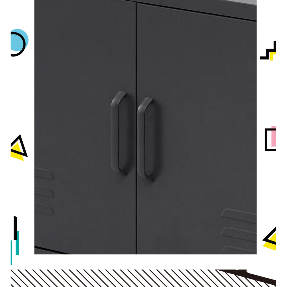 Artiss Buffet Sideboard Metal Cabinet - BASE Charcoal - TRENDZ