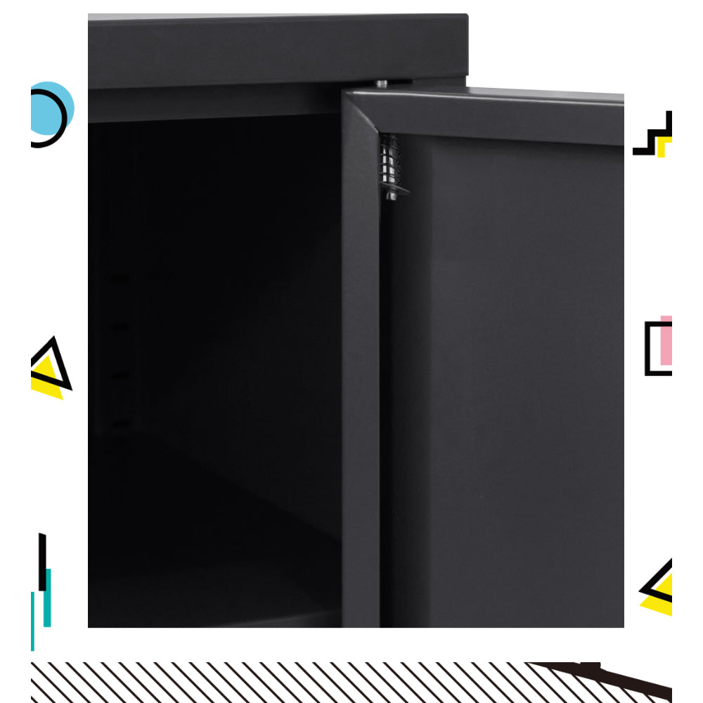 Artiss Buffet Sideboard Metal Cabinet - BASE Charcoal - TRENDZ