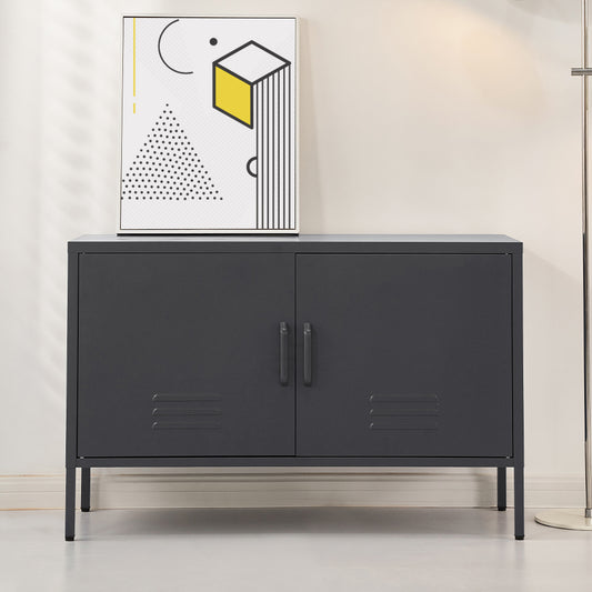 Artiss Buffet Sideboard Metal Cabinet - BASE Charcoal - TRENDZ