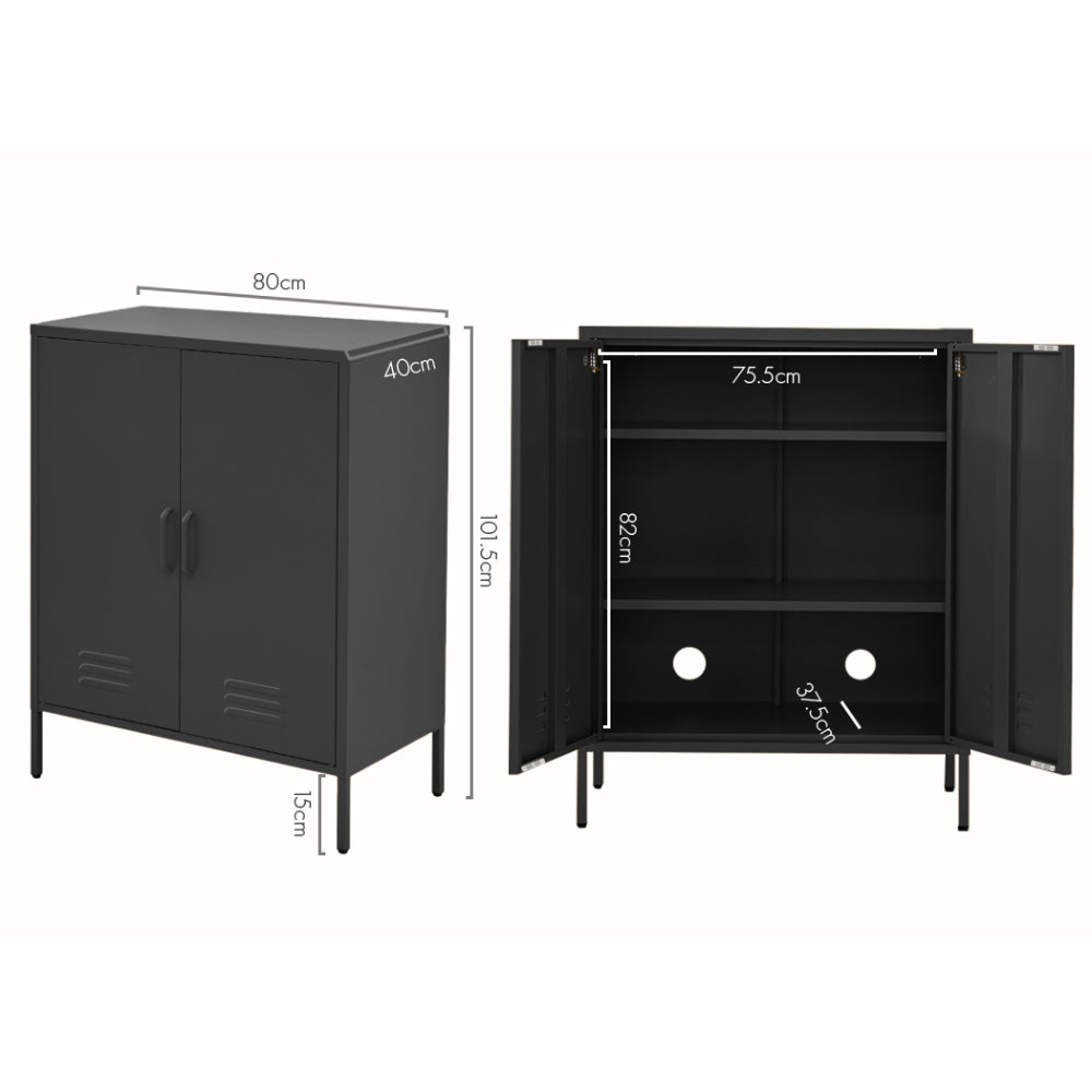 Artiss Buffet Sideboard Metal Cabinet - SWEETHEART Charcoal - TRENDZ