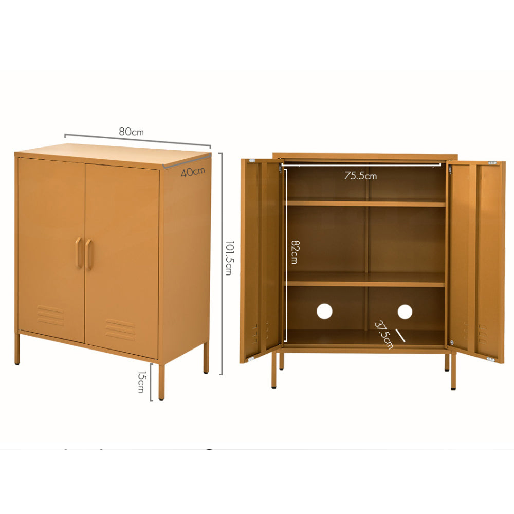 Artiss Buffet Sideboard Metal Cabinet - SWEETHEART Yellow - TRENDZ