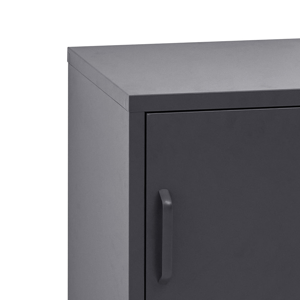 Artiss Bedside Table Metal Cabinet - Black - TRENDZ