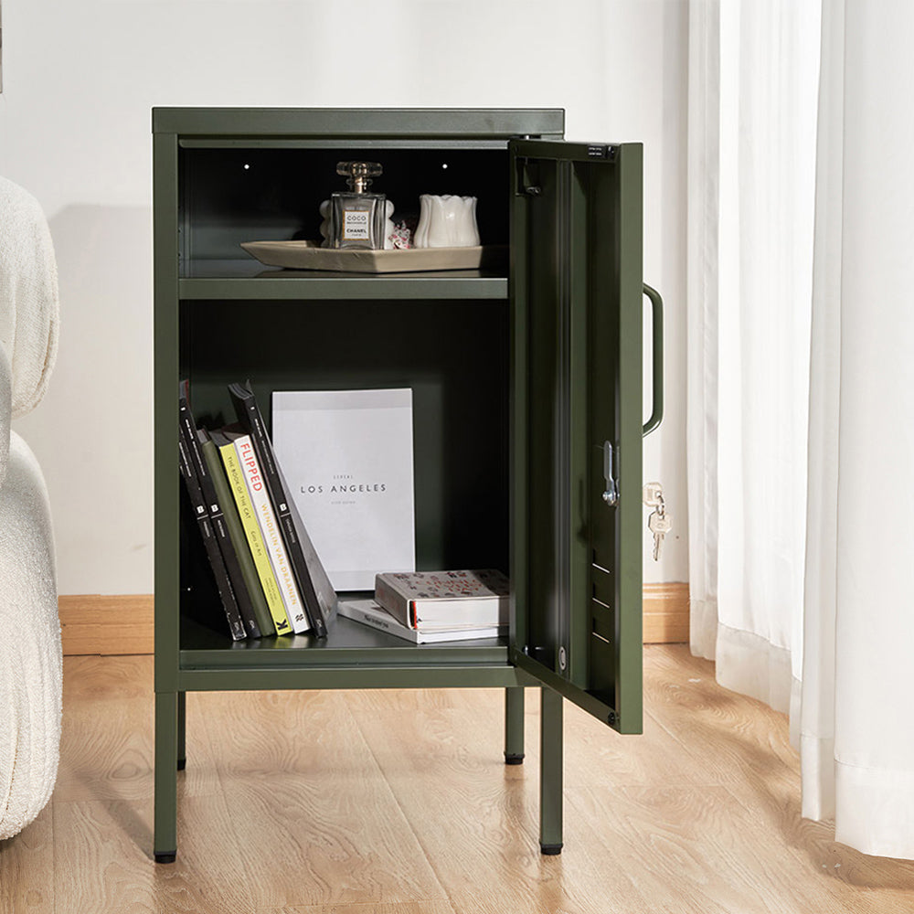 Artiss Bedside or Office Table Metal Cabinet - Green - TRENDZ