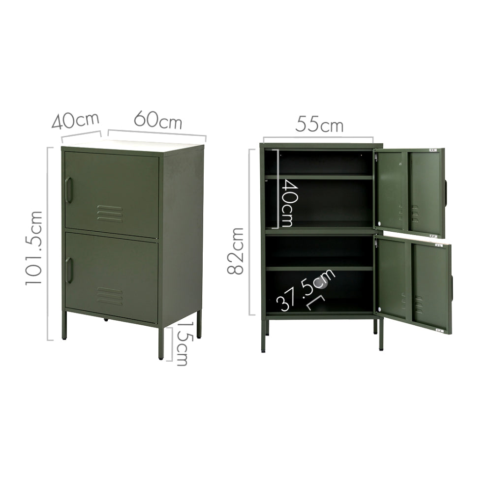 ArtissIn Buffet Sideboard Metal Cabinet - DOUBLE Green - TRENDZ
