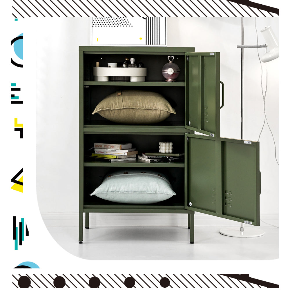ArtissIn Buffet Sideboard Metal Cabinet - DOUBLE Green - TRENDZ