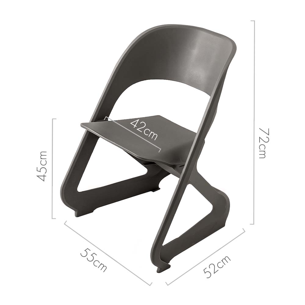 ArtissIn Set of 4 Dining Chairs Office Cafe Lounge Seat Stackable Plastic Leisure Chairs Grey - TRENDZ