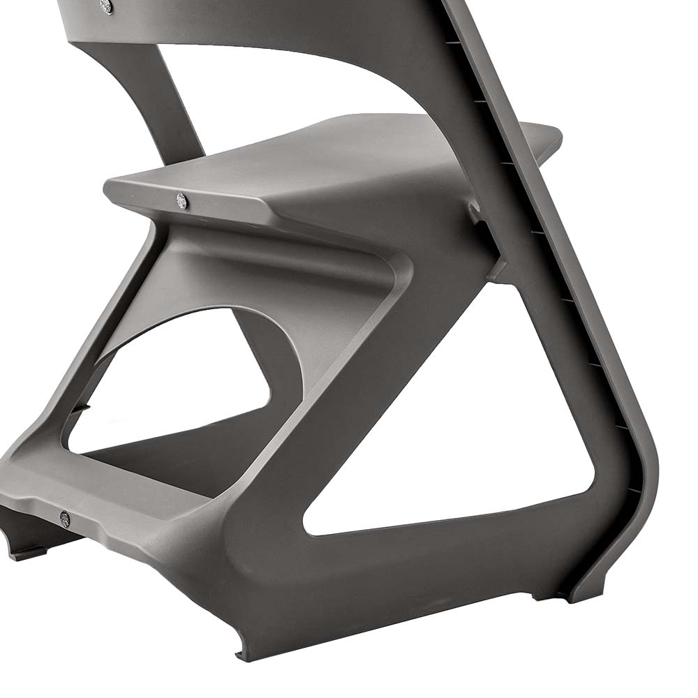 ArtissIn Set of 4 Dining Chairs Office Cafe Lounge Seat Stackable Plastic Leisure Chairs Grey - TRENDZ