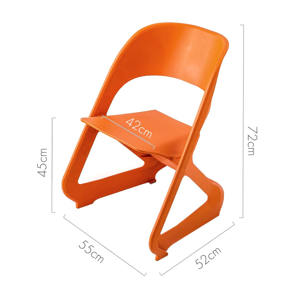 ArtissIn Set of 4 Dining Chairs Office Cafe Lounge Seat Stackable Plastic Leisure Chairs Orange - TRENDZ