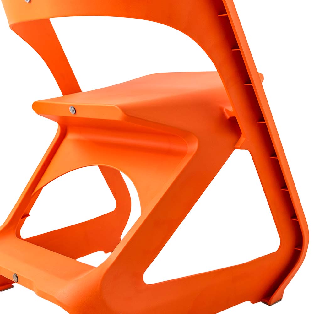 ArtissIn Set of 4 Dining Chairs Office Cafe Lounge Seat Stackable Plastic Leisure Chairs Orange - TRENDZ