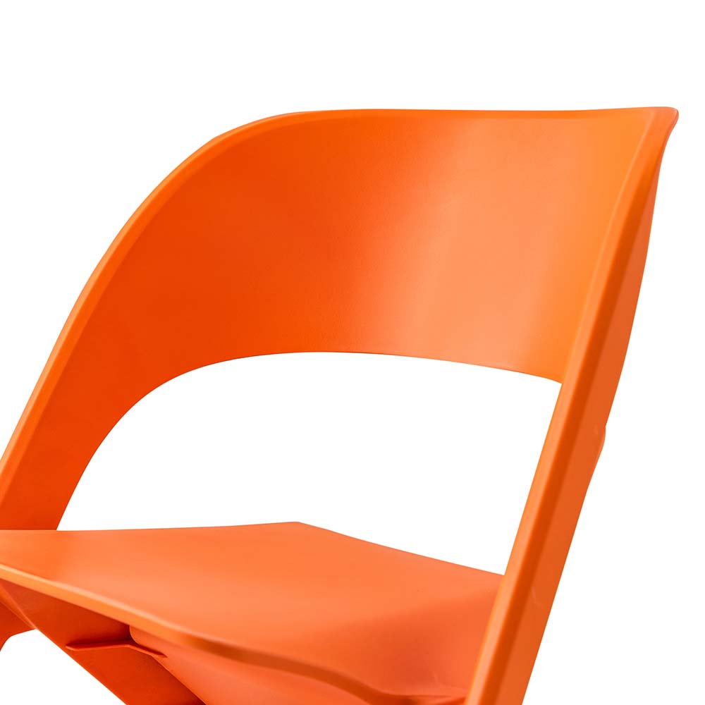 ArtissIn Set of 4 Dining Chairs Office Cafe Lounge Seat Stackable Plastic Leisure Chairs Orange - TRENDZ