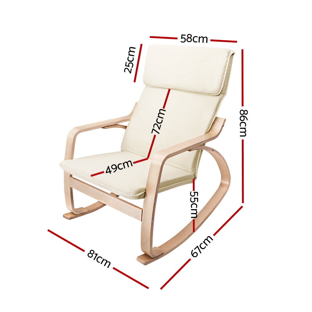 Artiss Rocking Armchair Nursing Bentwood Aero - TRENDZ