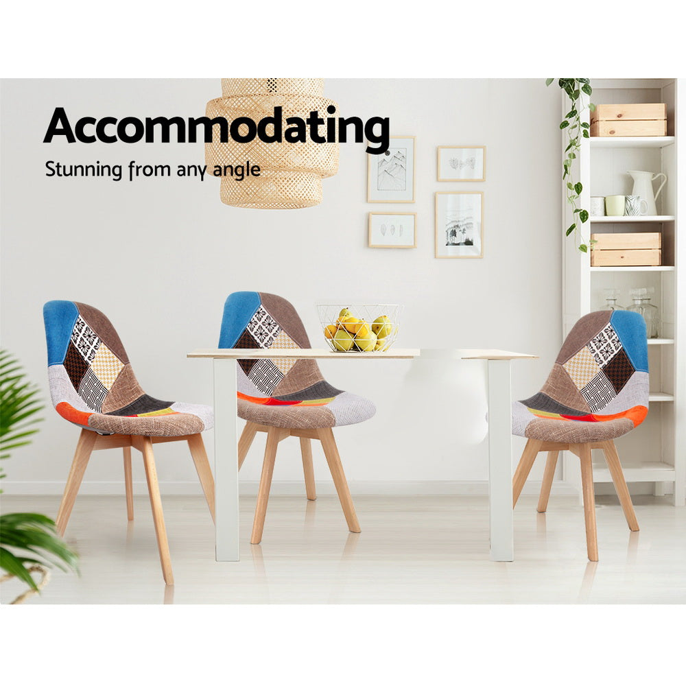 Artiss Dining Chairs Set of 2 Fabric Retro Replica DSW - TRENDZ