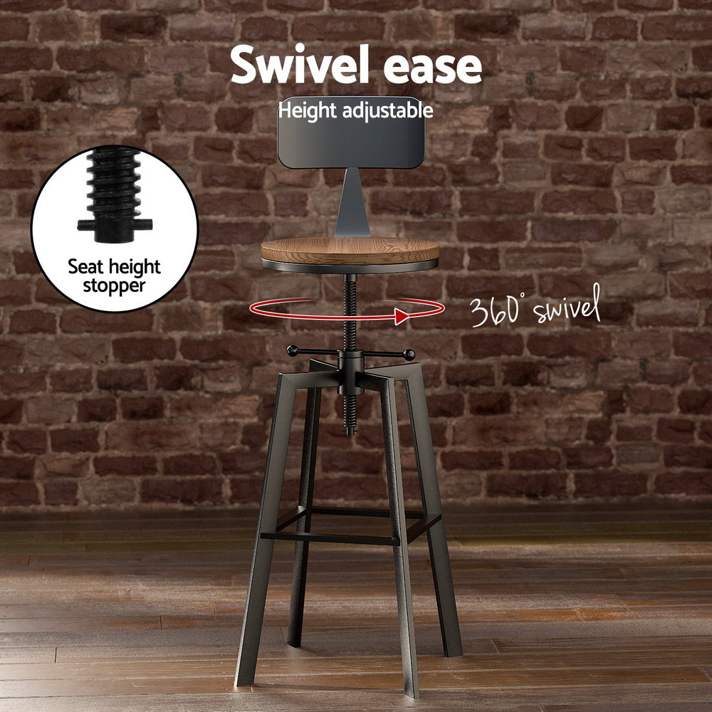 Artiss Bar Table and Stools Set Dining Desk Industrial Kitchen Chairs Cafe Pub - TRENDZ