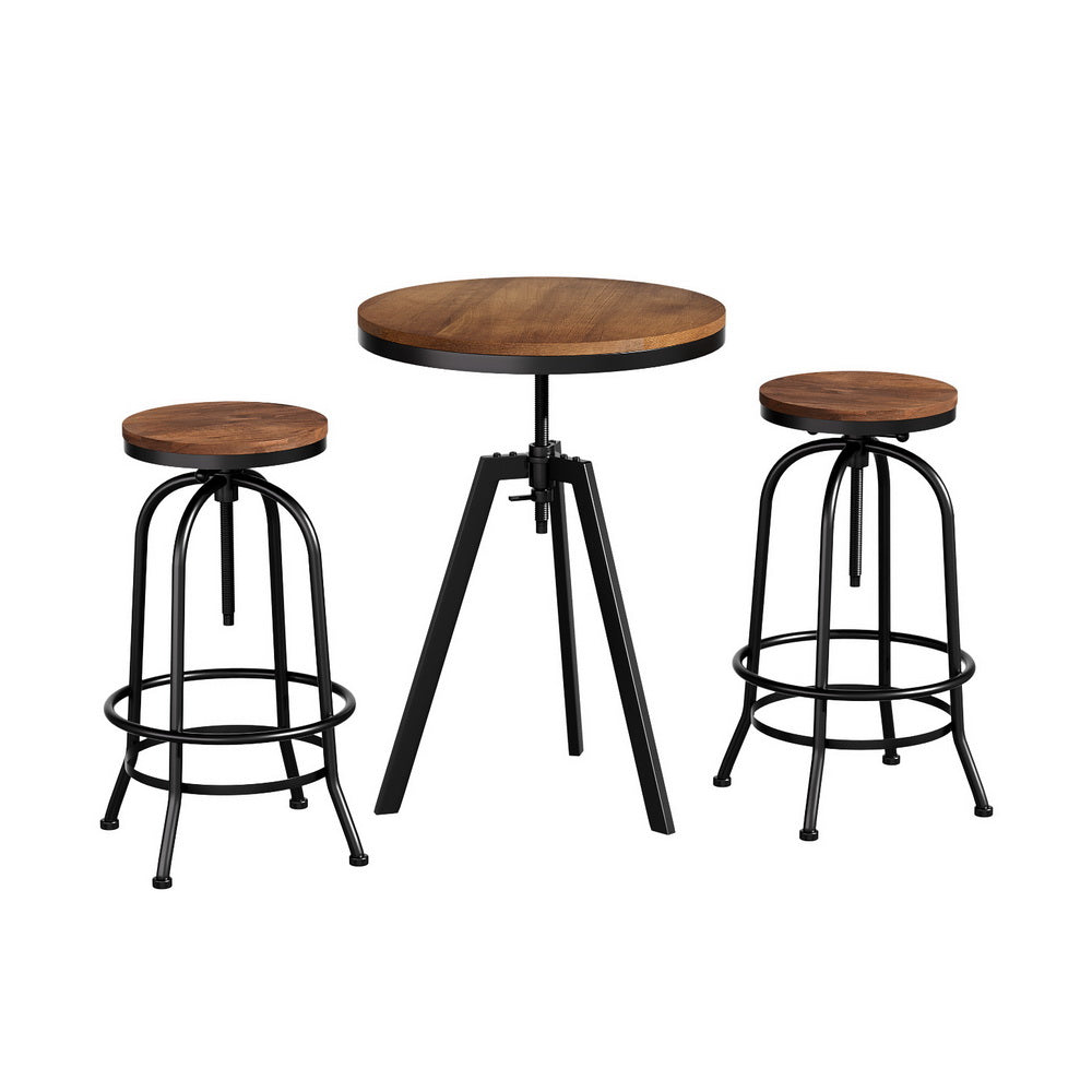 Artiss Bar Table Stools Set Dining Desk Industrial Kitchen Chairs Cafe Pub - TRENDZ