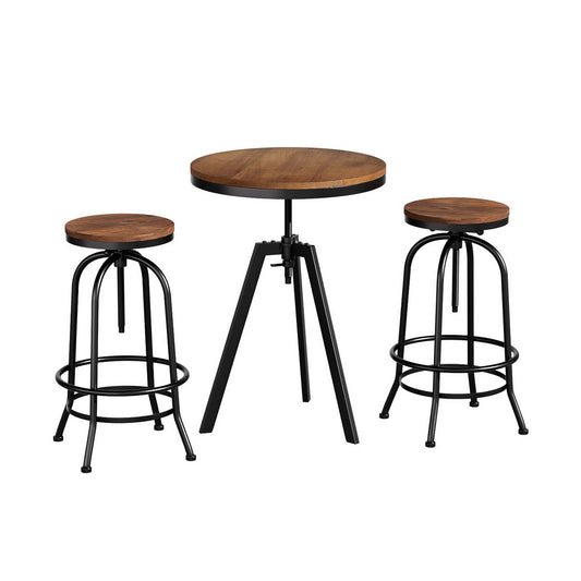 Artiss Bar Table Stools Set Dining Desk Industrial Kitchen Chairs Cafe Pub - TRENDZ