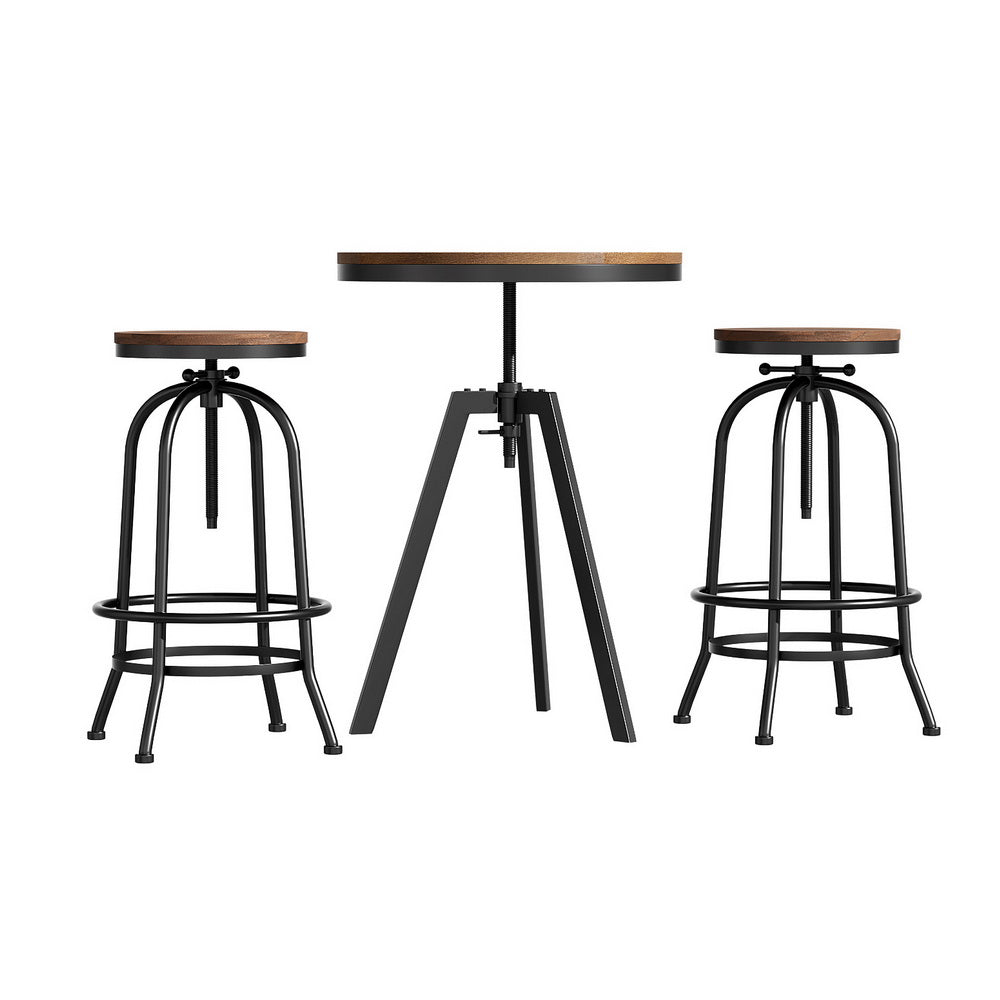 Artiss Bar Table Stools Set Dining Desk Industrial Kitchen Chairs Cafe Pub - TRENDZ