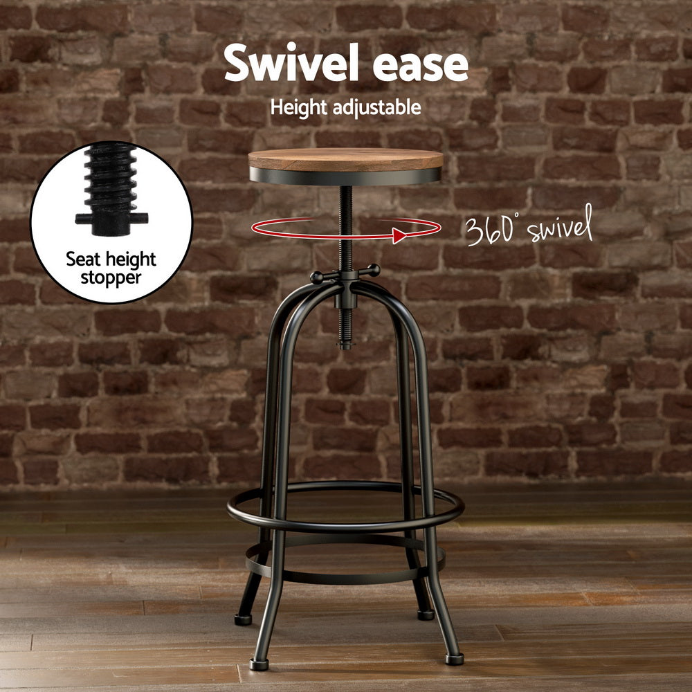 Artiss Bar Table Stools Set Dining Desk Industrial Kitchen Chairs Cafe Pub - TRENDZ