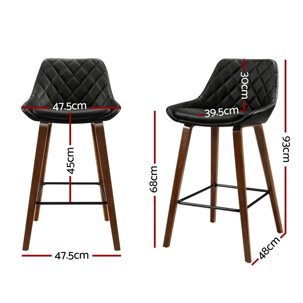 Artiss 4x Bar Stools PU Seat Wooden - TRENDZ