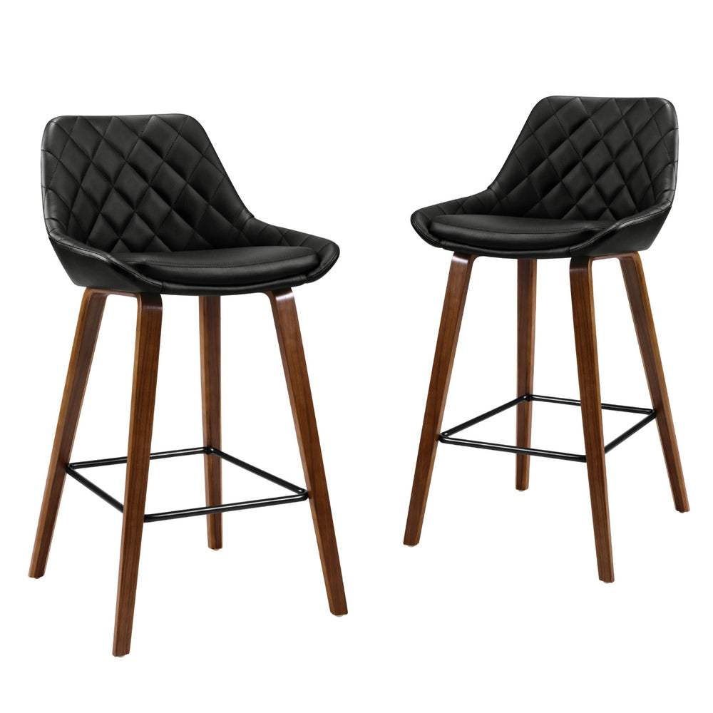 Artiss 4x Bar Stools PU Seat Wooden - TRENDZ