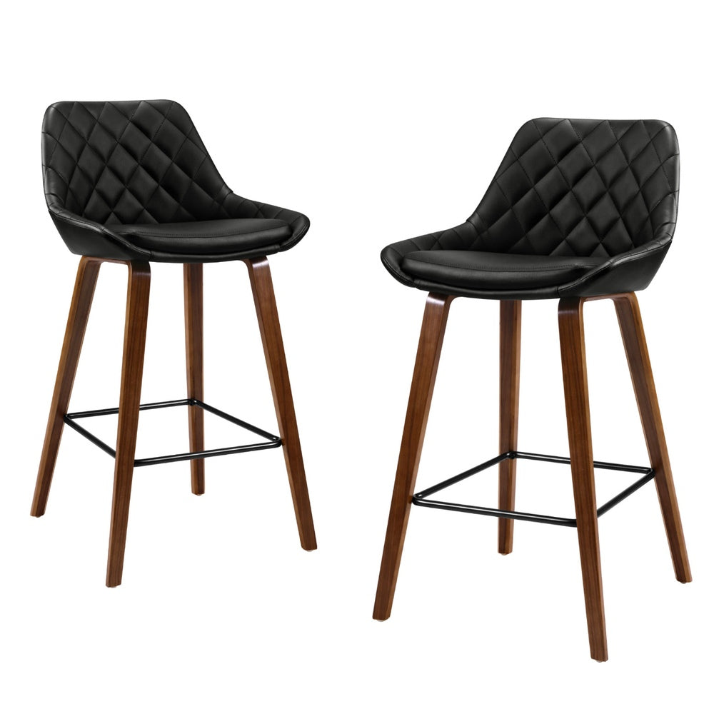 Artiss 4x Bar Stools PU Seat Wooden - TRENDZ