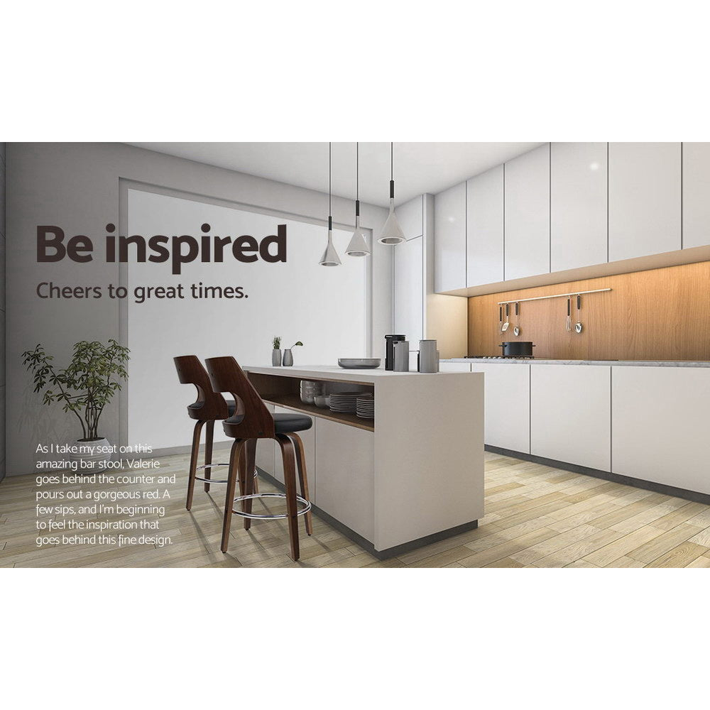 Artiss 4x Bar Stools Swivel Leather Chair 76cm - TRENDZ