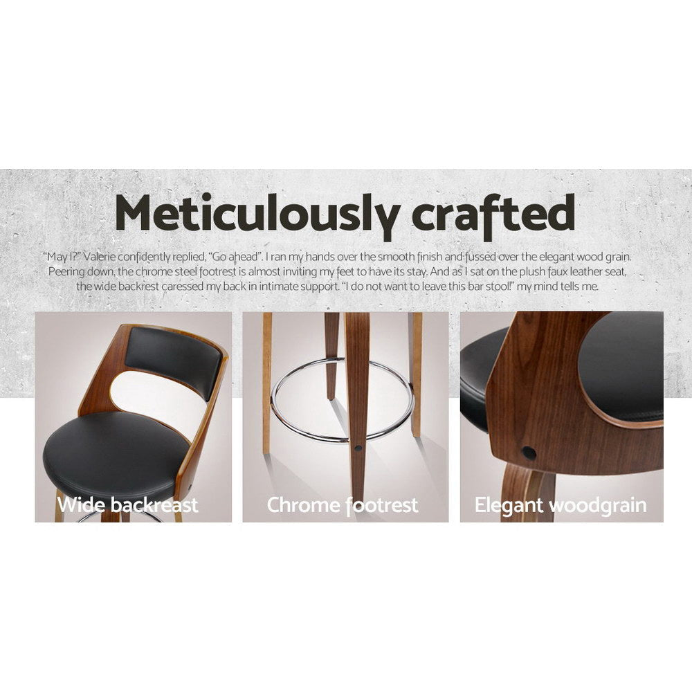 Artiss 4x Bar Stools Swivel Leather Chair 76cm - TRENDZ