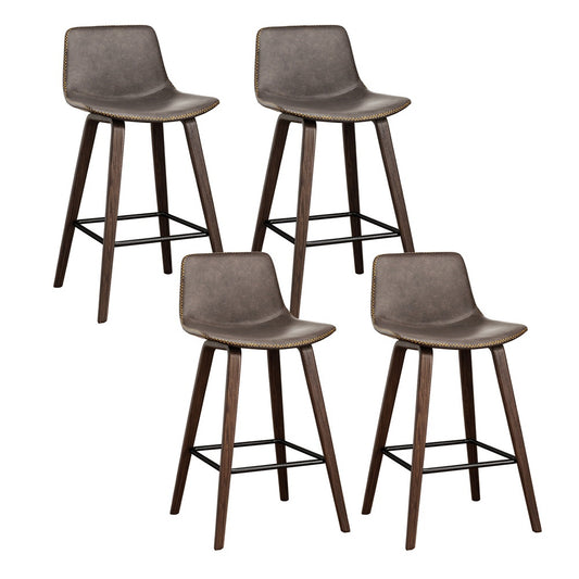 Artiss 4x Bar Stools Vintage Leather Wooden - TRENDZ