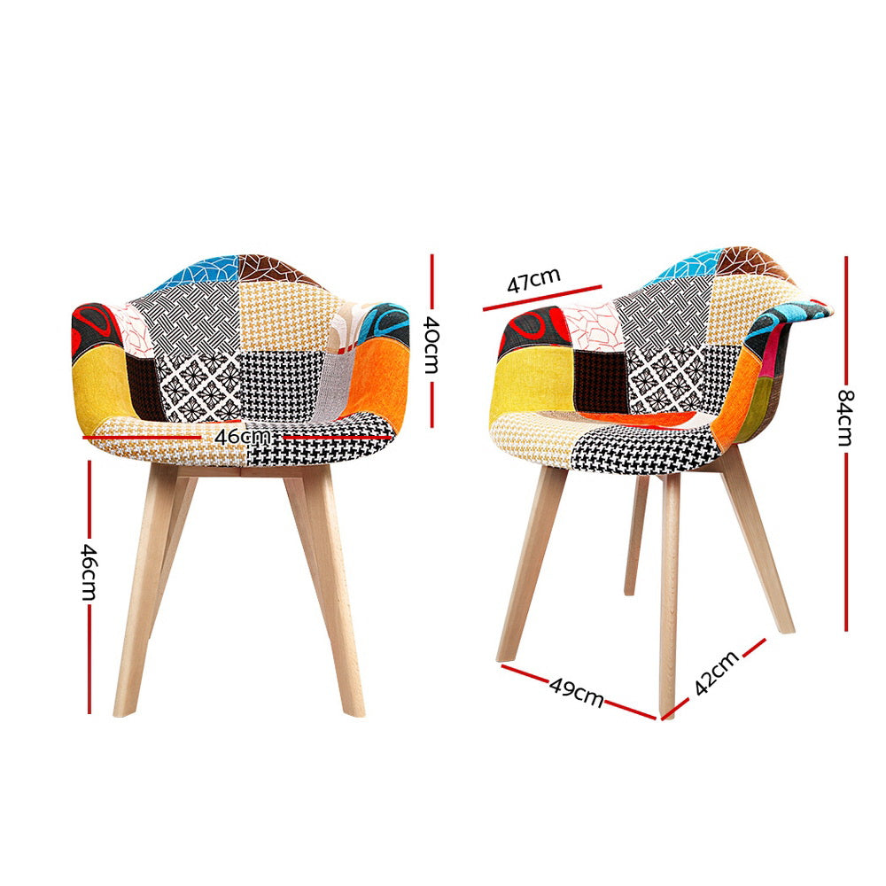 Artiss Dining Chairs Set of 2 Fabric Retro Replica DSW - TRENDZ