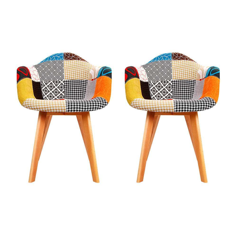 Artiss Dining Chairs Set of 2 Fabric Retro Replica DSW - TRENDZ