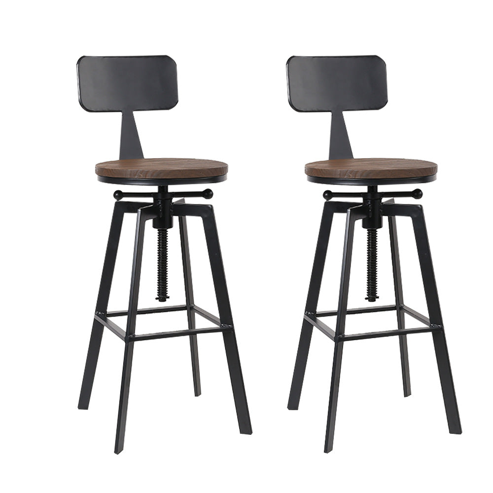 Artiss Bar Stools Kitchen Counter Chairs Vintage Metal Chairs x2 - TRENDZ