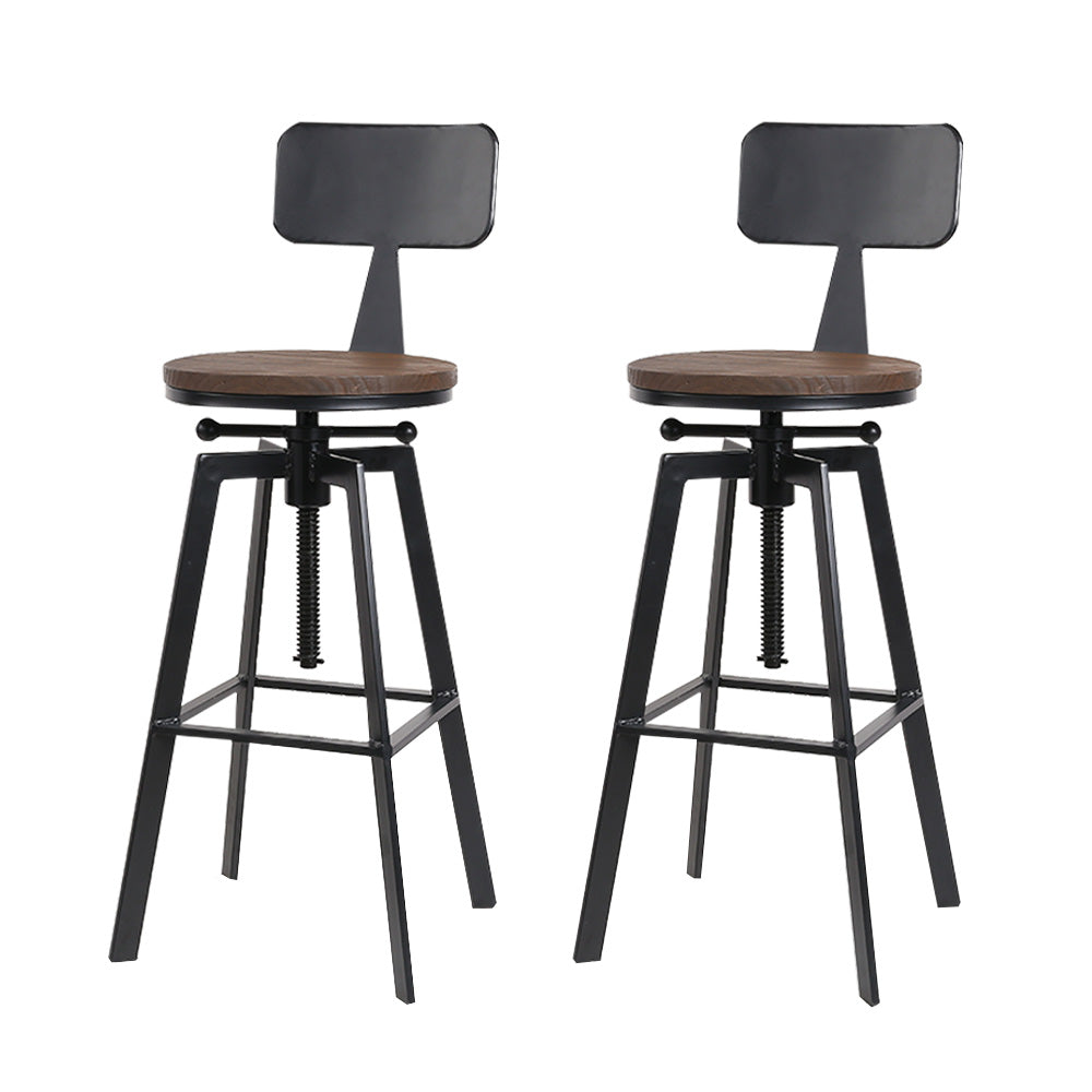 Artiss Bar Stools Kitchen Counter Chairs Vintage Metal Chairs x2 - TRENDZ