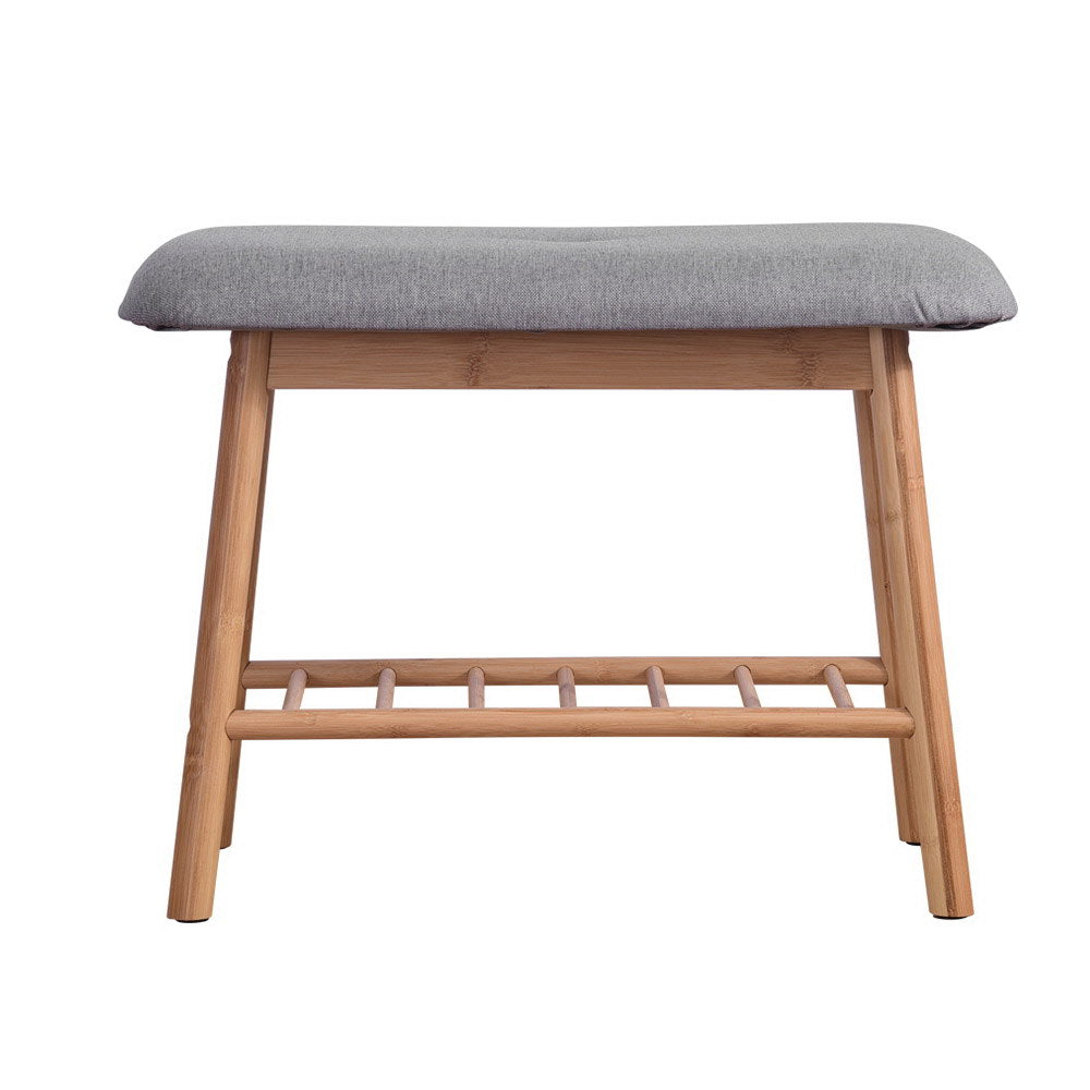 Artiss Shoe Rack Shoe Bench Fabric Seat 2 Pairs - TRENDZ