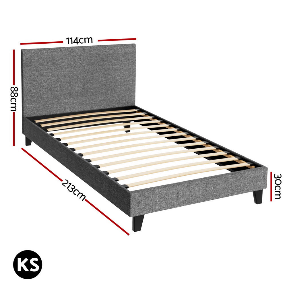 Artiss Bed Frame King Single Size Grey NEO - TRENDZ