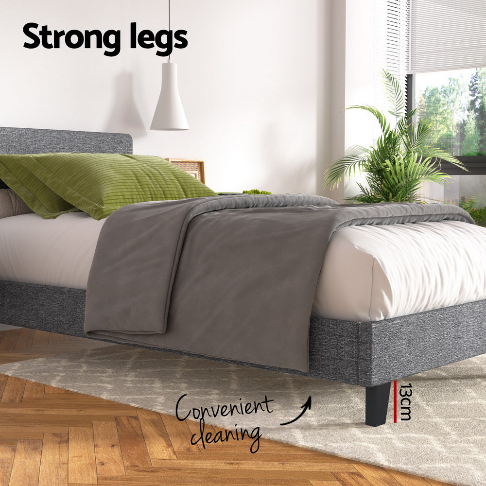 Artiss Bed Frame King Single Size Grey NEO - TRENDZ