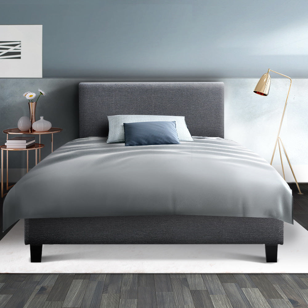 Artiss Bed Frame King Single Size Grey NEO - TRENDZ