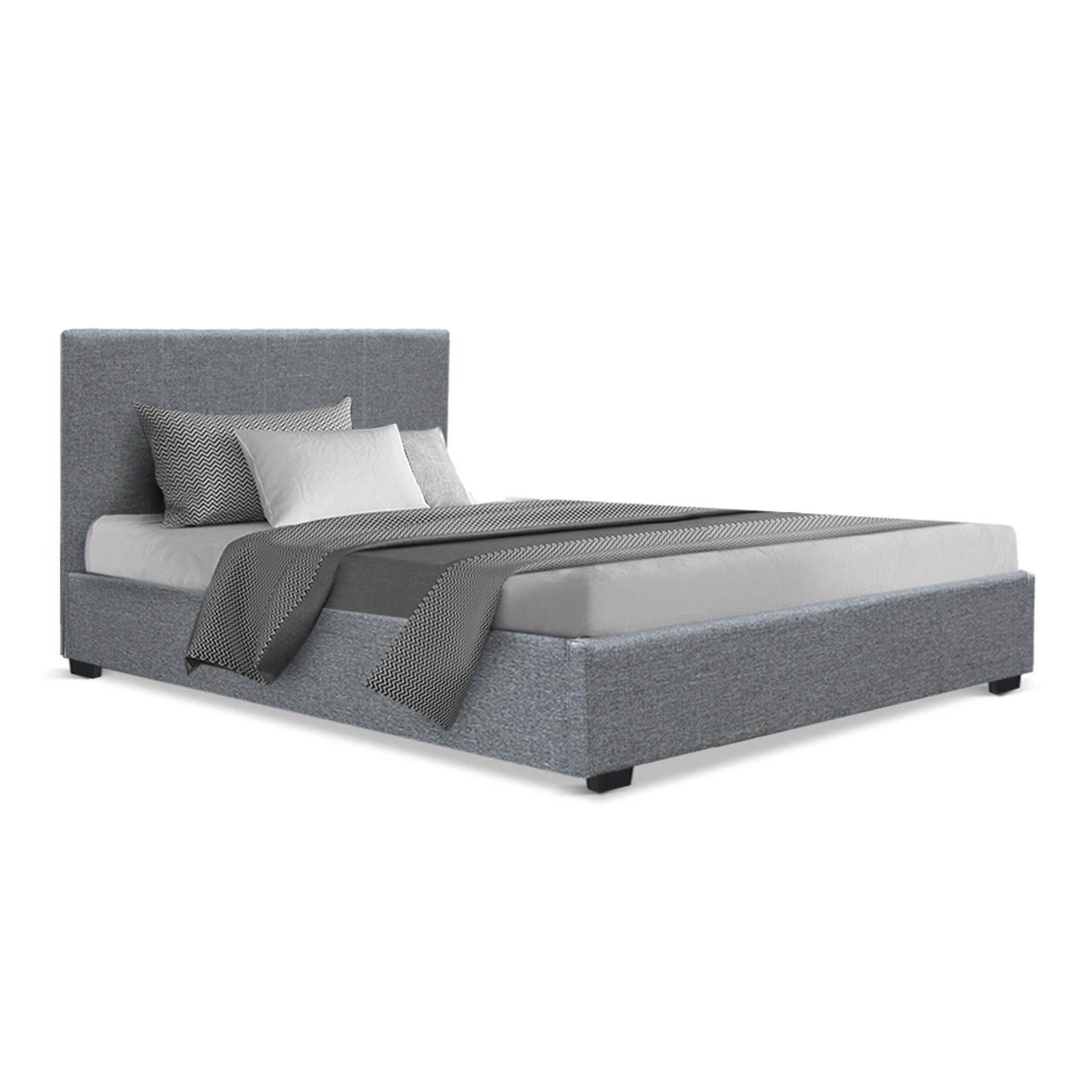 Artiss Bed Frame King Single Size Gas Lift Grey NINO - TRENDZ
