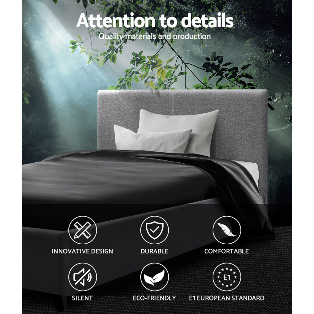 Artiss Bed Frame King Single Size Gas Lift Grey NINO - TRENDZ