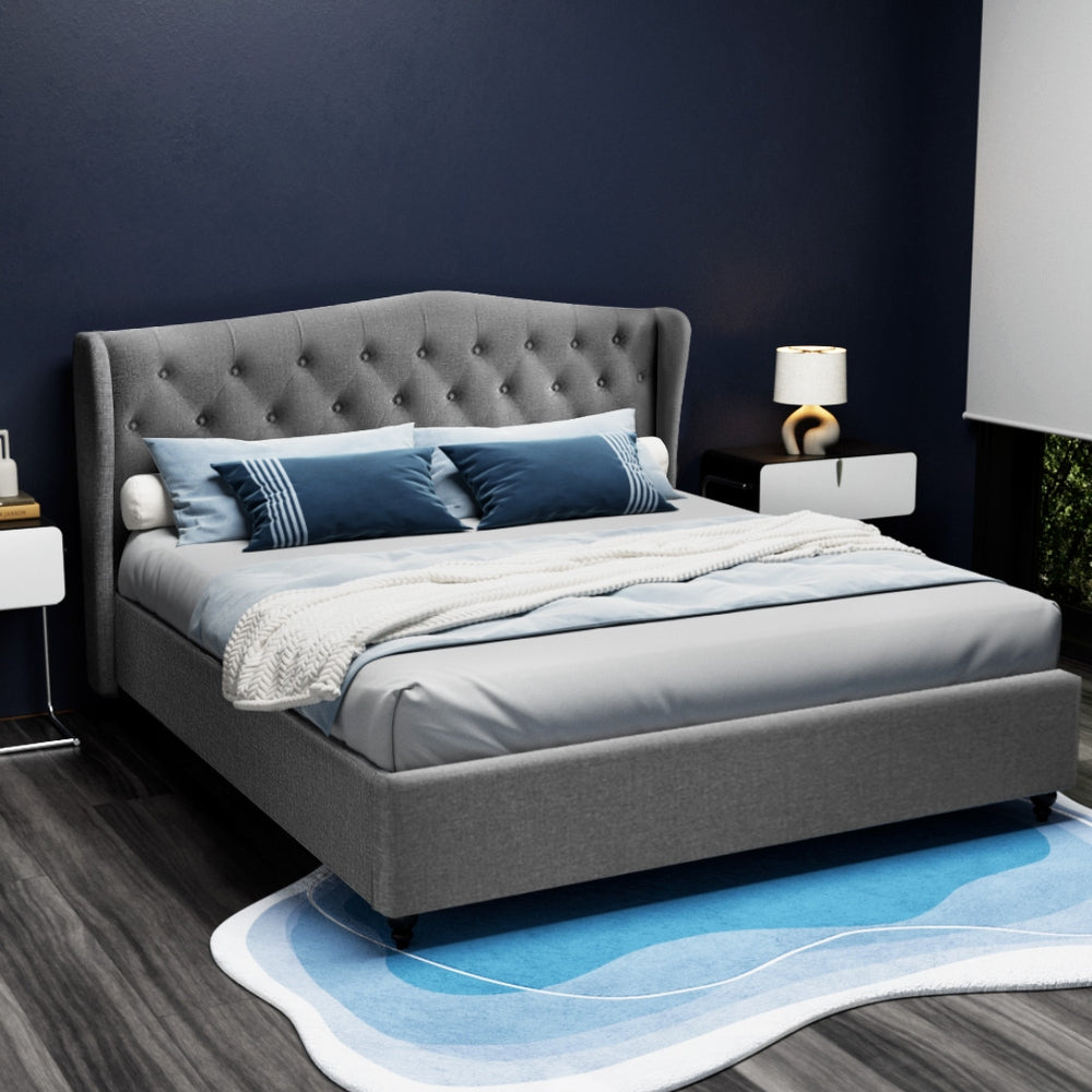 Artiss Bed Frame King Size Grey PIER - TRENDZ