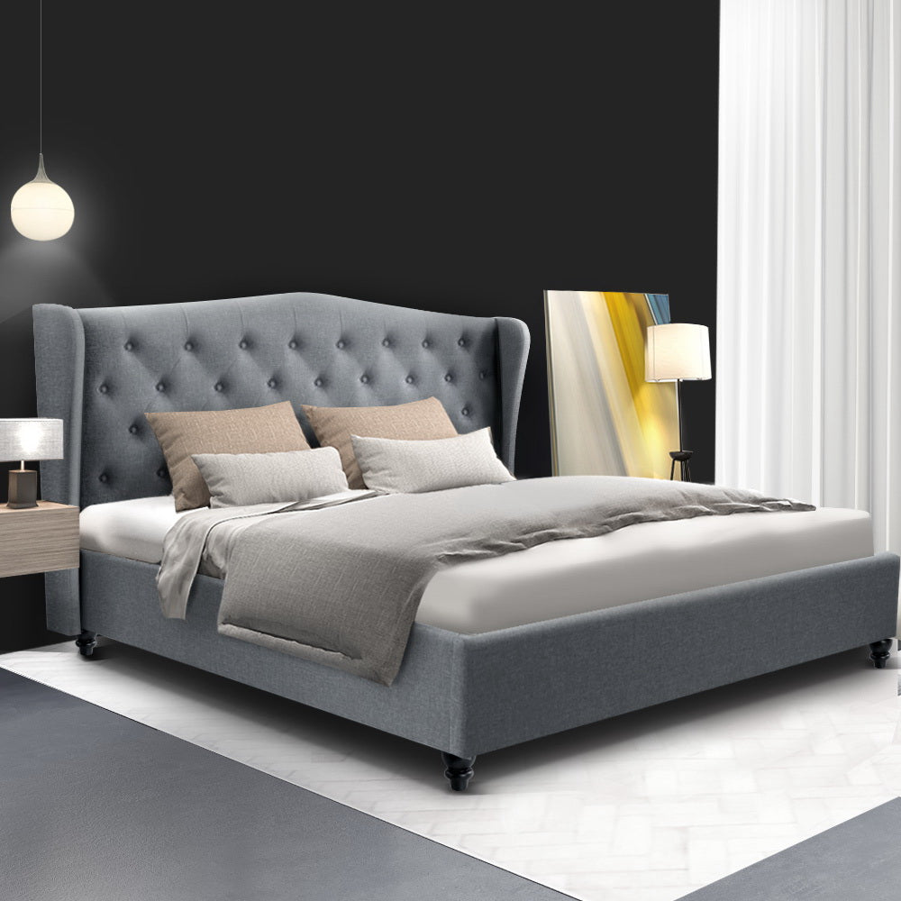 Artiss Bed Frame King Size Grey PIER - TRENDZ