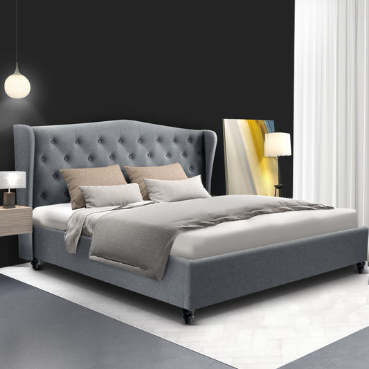 Artiss Bed Frame King Size Grey PIER - TRENDZ