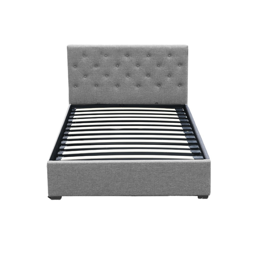 Artiss Bed Frame King Single Size Gas Lift Grey VILA - TRENDZ