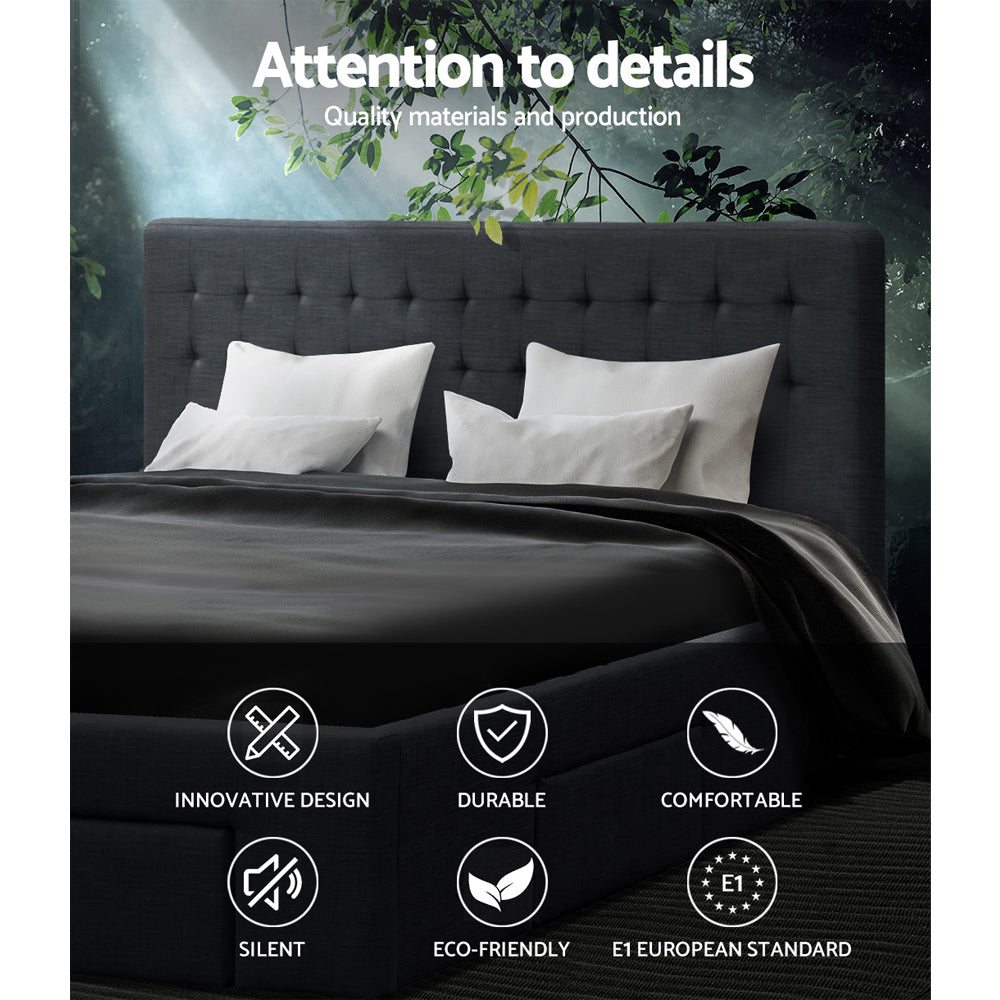 Artiss Bed Frame King Size with 4 Drawers Charcoal AVIO - TRENDZ