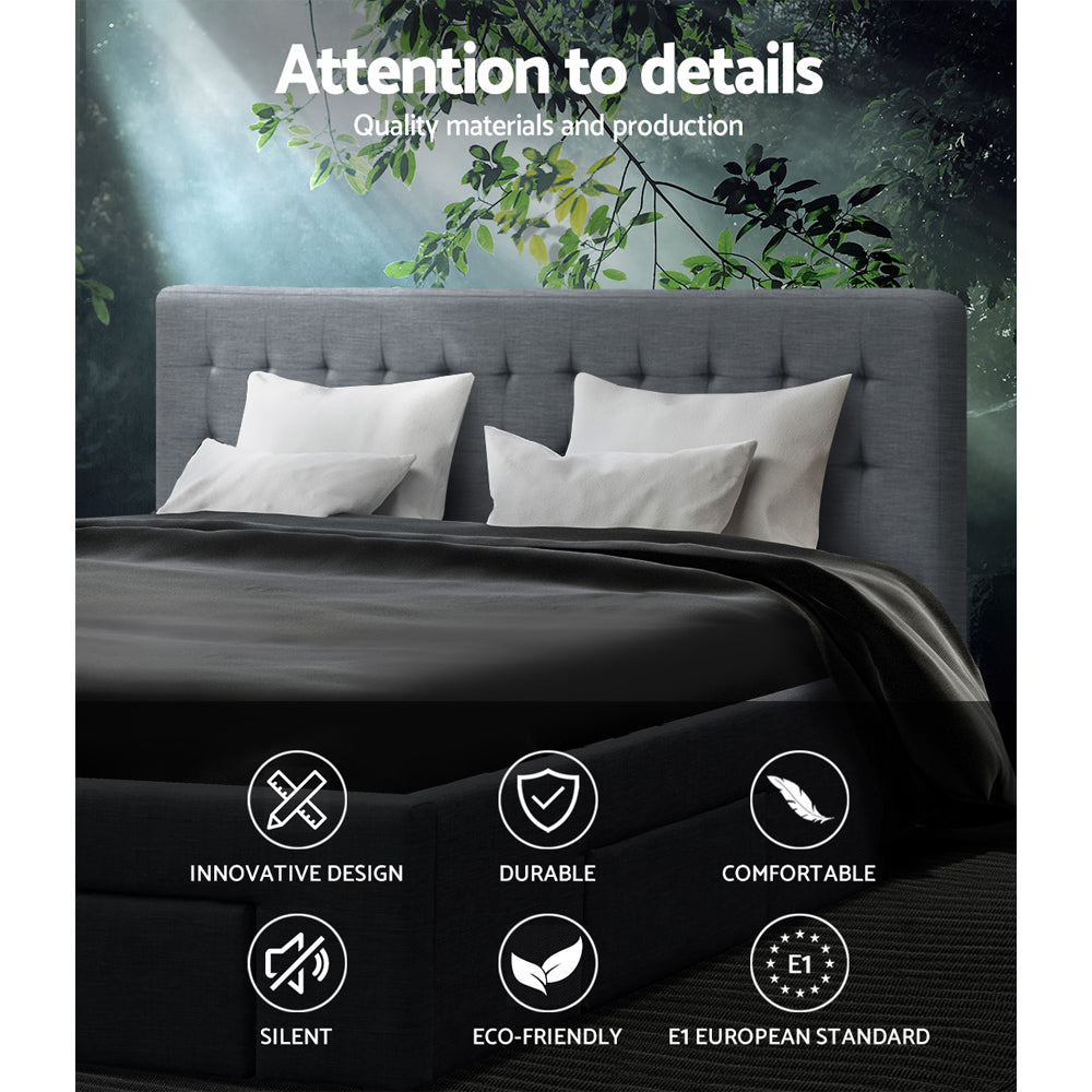 Artiss Bed Frame King Size with 4 Drawers Grey AVIO - TRENDZ