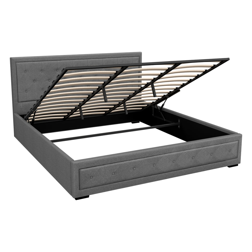 Artiss Bed Frame King Size Gas Lift Grey TIYO - TRENDZ