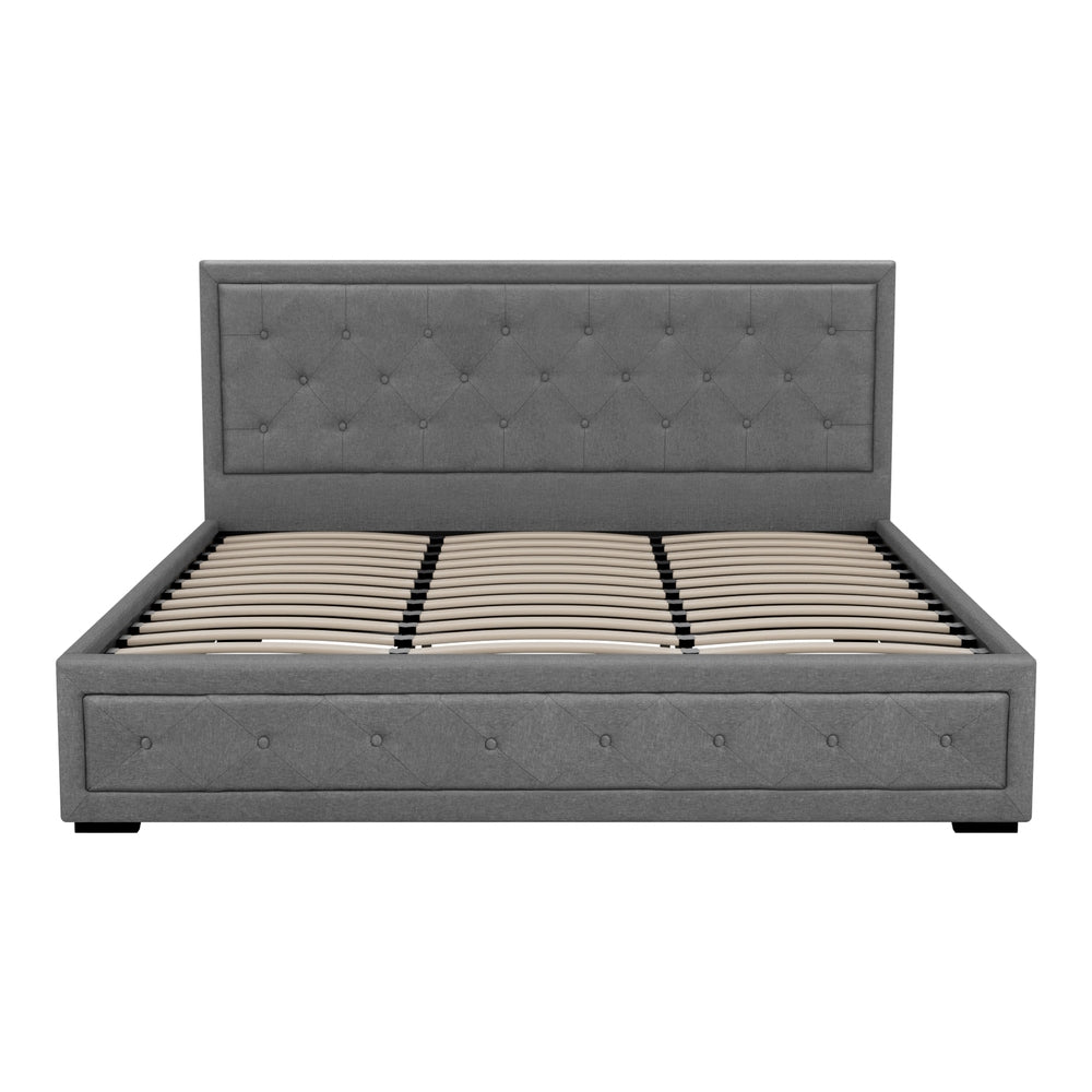 Artiss Bed Frame King Size Gas Lift Grey TIYO - TRENDZ
