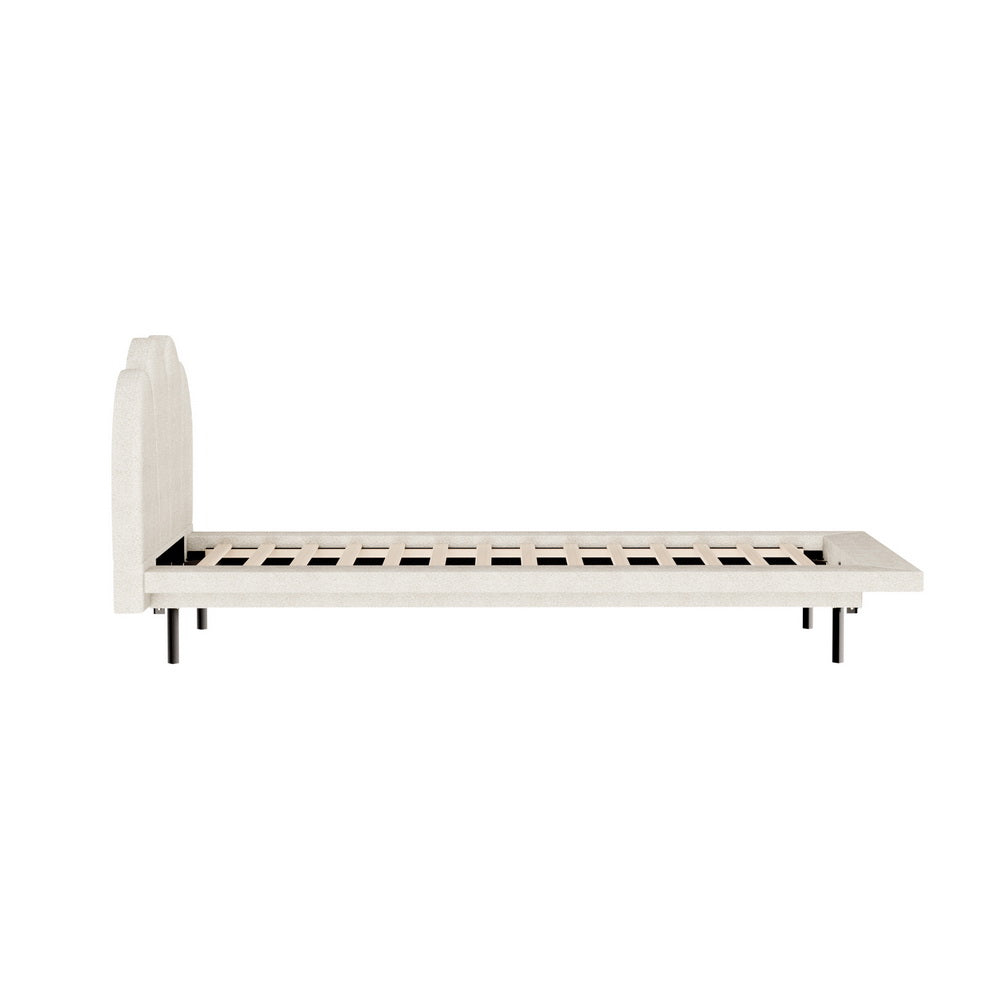 Artiss Bed Frame Single Size Boucle Beige SASA - TRENDZ
