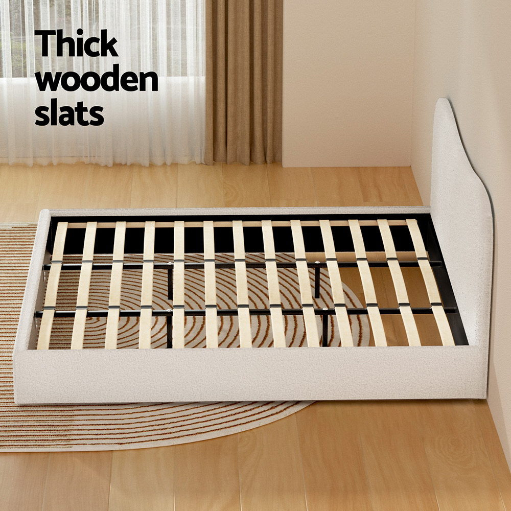 Artiss Bed Frame King Size Boucle DARA - TRENDZ