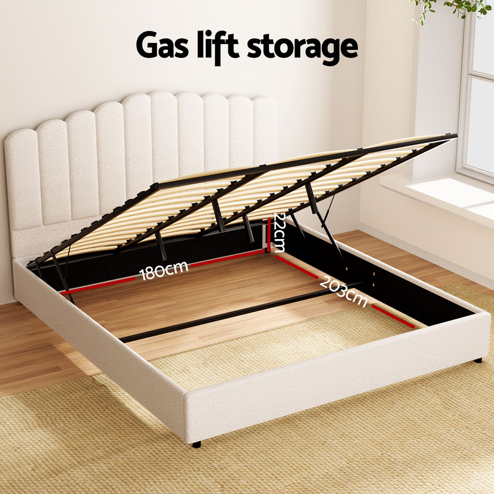 Artiss Bed Frame King Size Boucle FION - TRENDZ