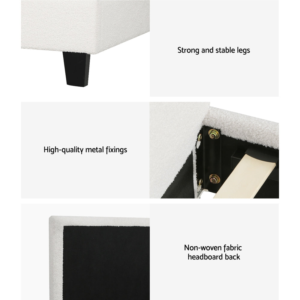 Artiss Bed Frame King Single Size Boucle NEO - TRENDZ